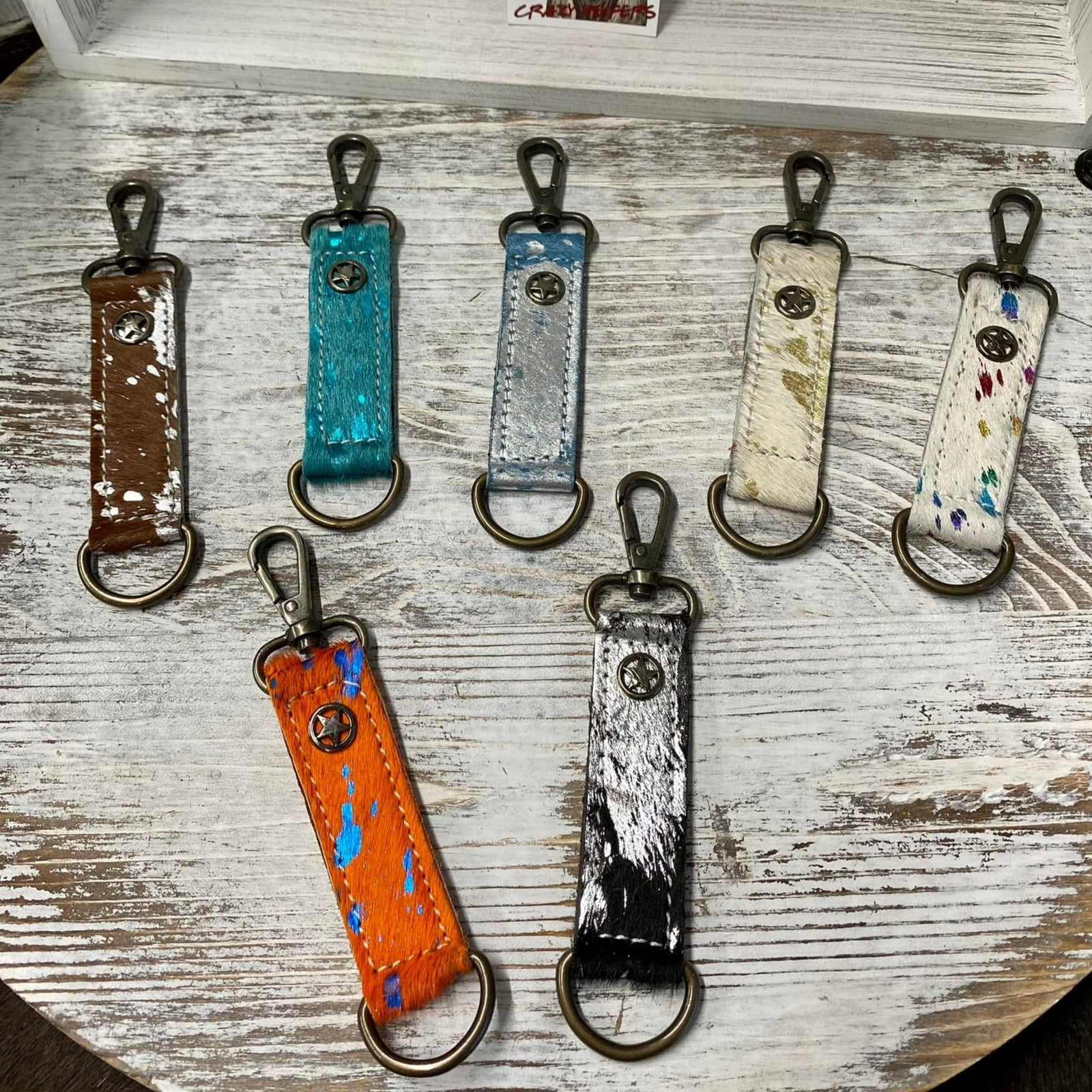 Cowhide Mini Keychain/Bag Charm