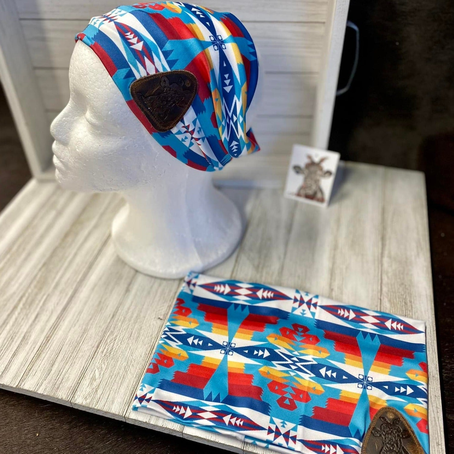 Stretchy Headbands W/ Leather Patch