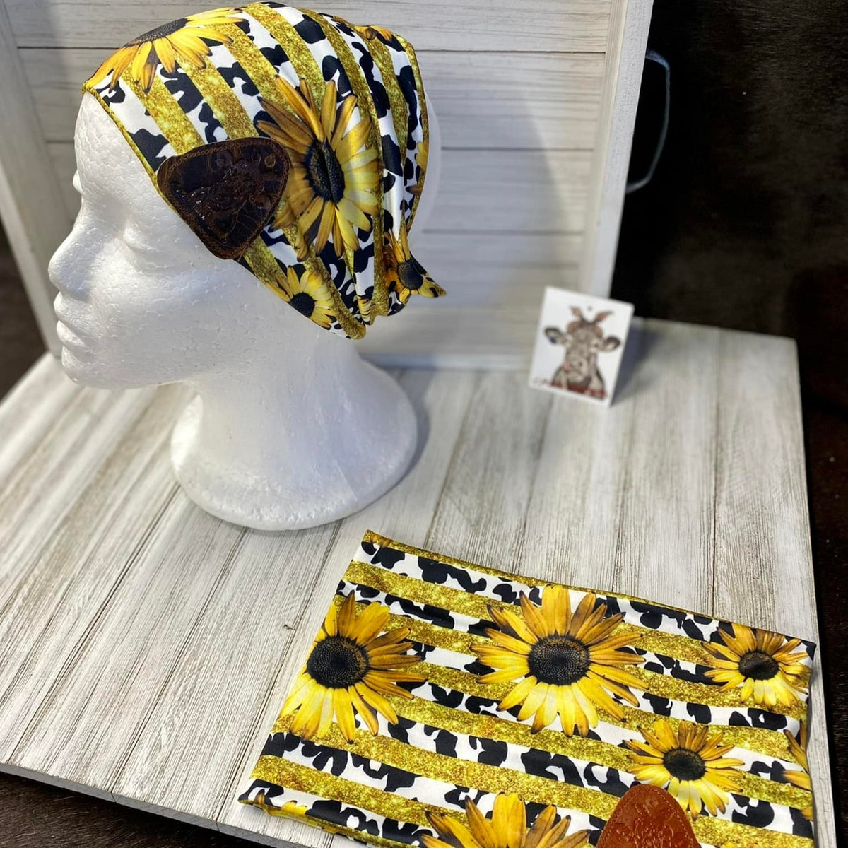 Stretchy Headbands W/ Leather Patch