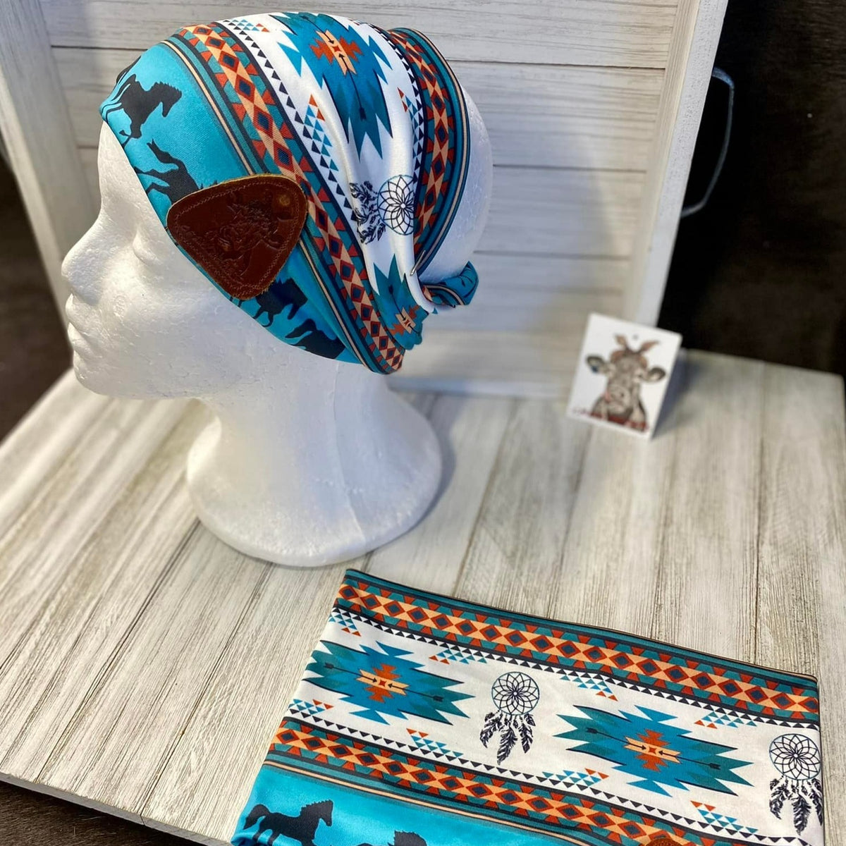 Stretchy Headbands W/ Leather Patch