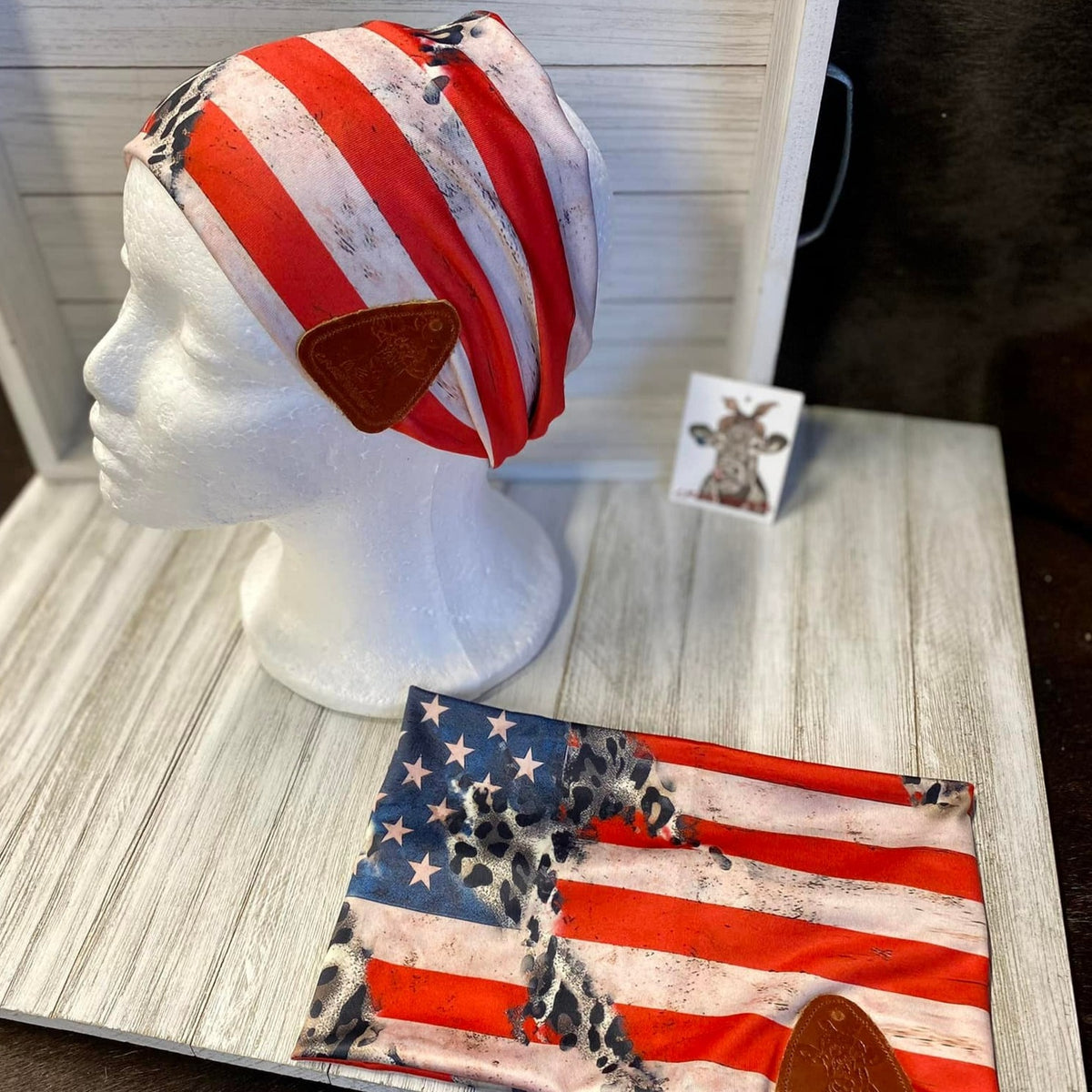 Stretchy Headbands W/ Leather Patch