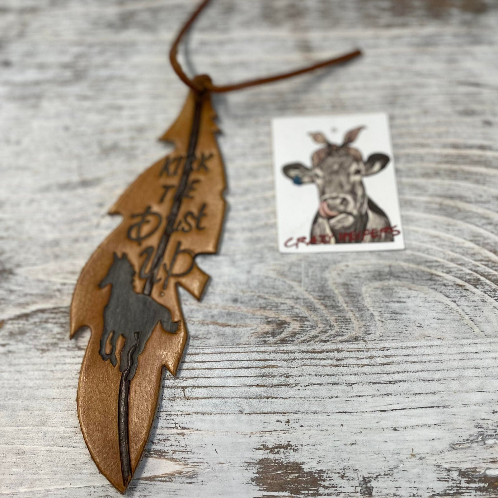 Tooled Feather Bag Charms