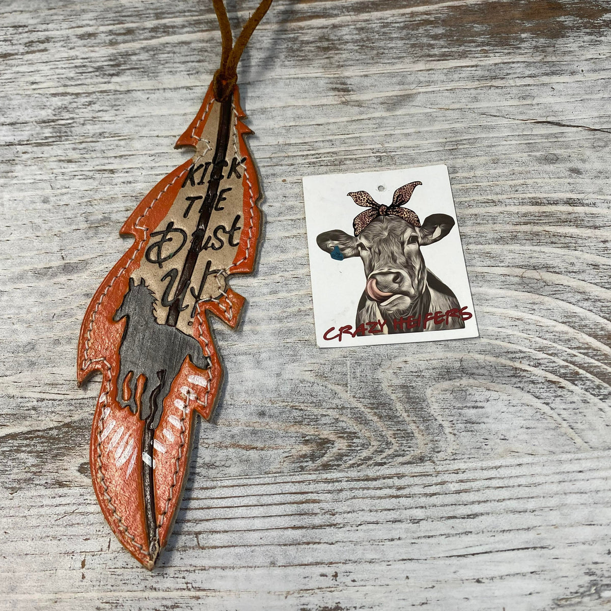 Tooled Feather Bag Charms