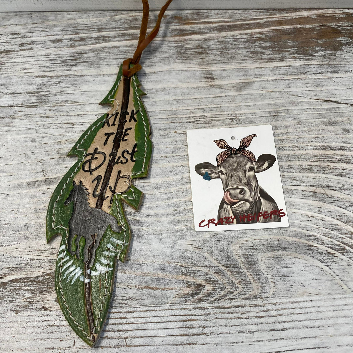 Tooled Feather Bag Charms