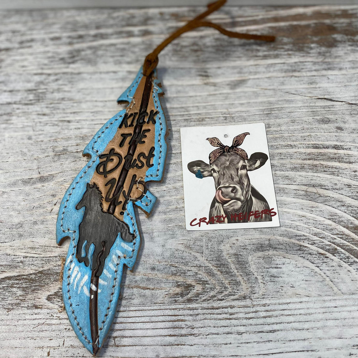 Tooled Feather Bag Charms