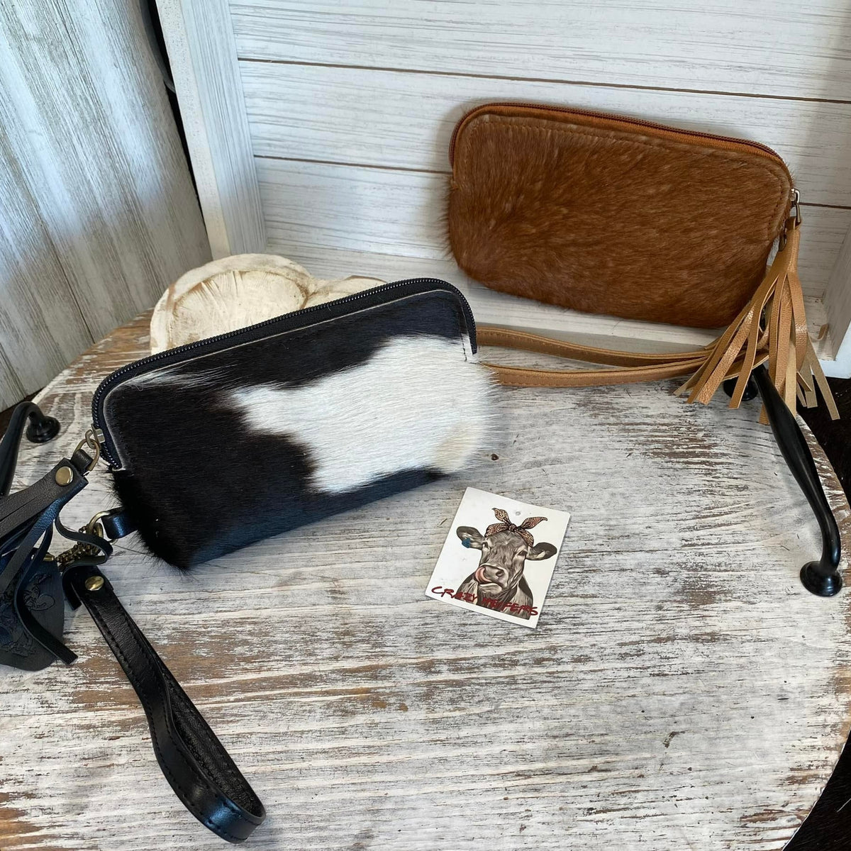 Adele Full Fur Wristlet-Mixed Prints