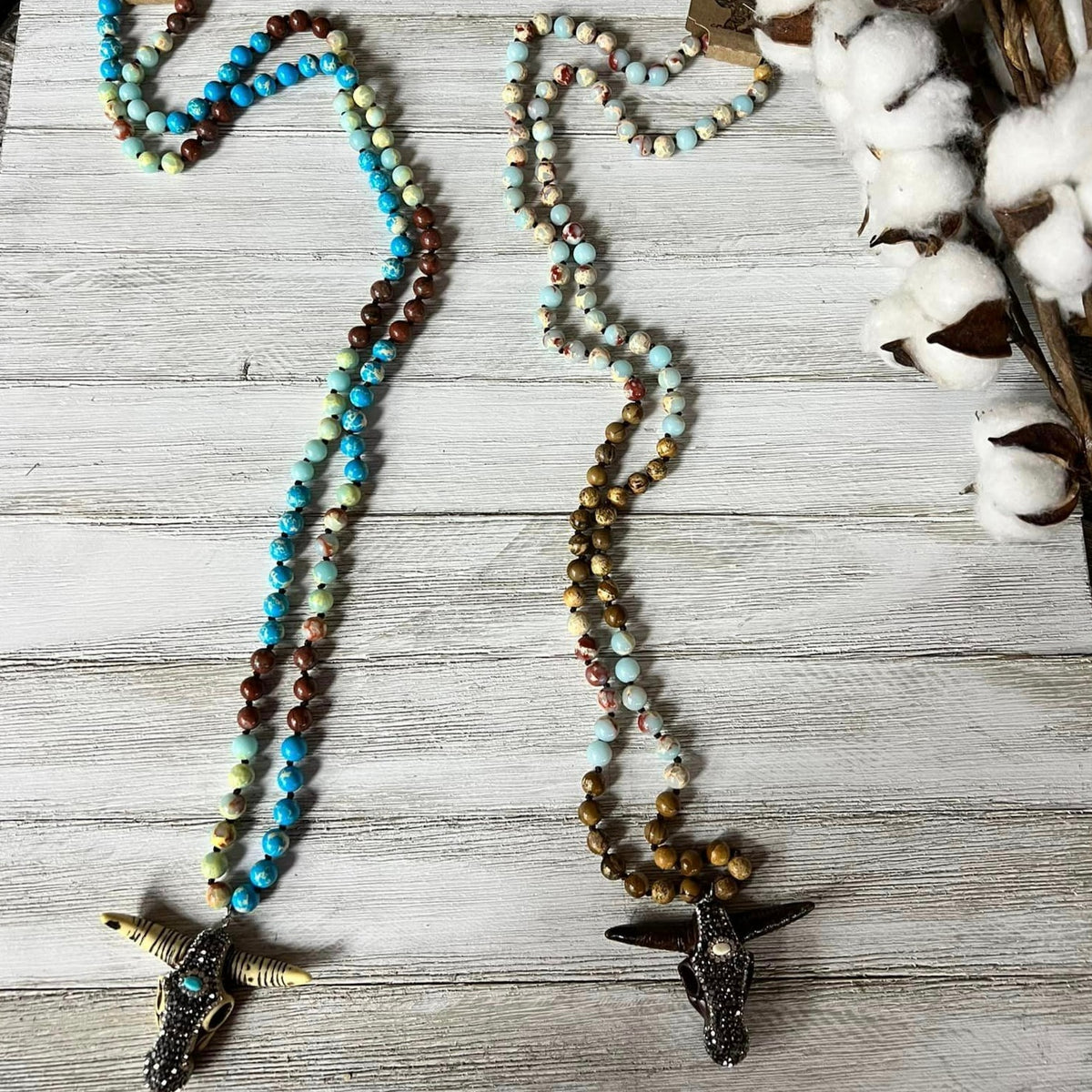 Steer Head Necklace W/ Jewel