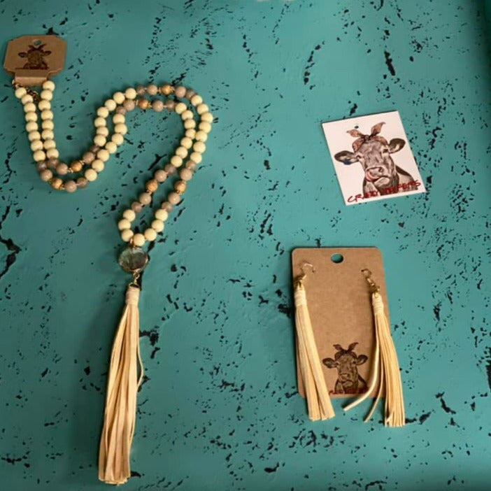 Natural Stone Necklace & Earrings