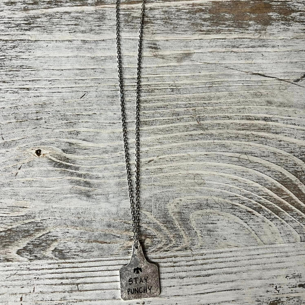 Metal Cow Tag Necklace