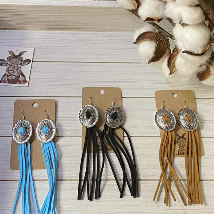 Concho Tassel Earrings