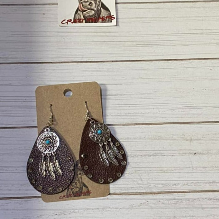 Leather Drop Earrings