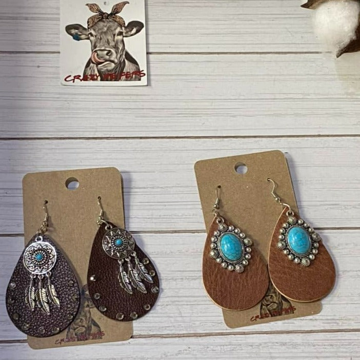 Leather Drop Earrings