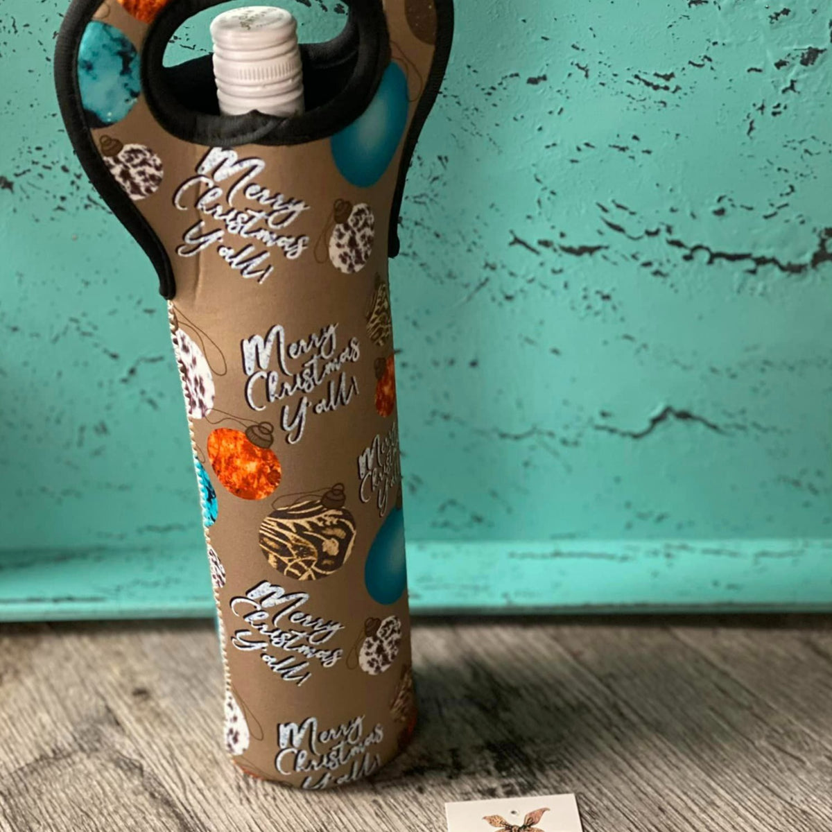 Neoprene Wine Tote Bags-Christmas