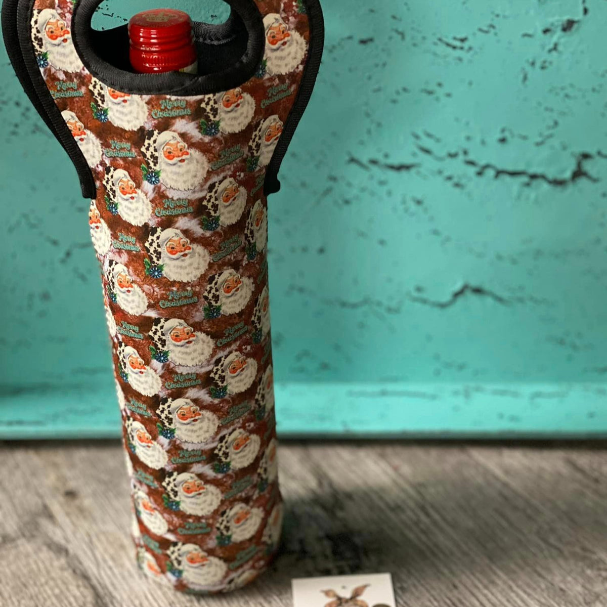 Neoprene Wine Tote Bags-Christmas