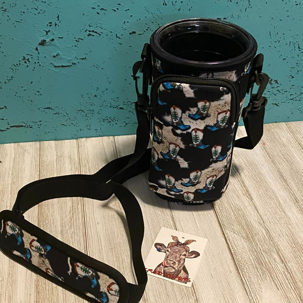 Neoprene Water Bottle Hoder W/Pouch-CHRISTMAS