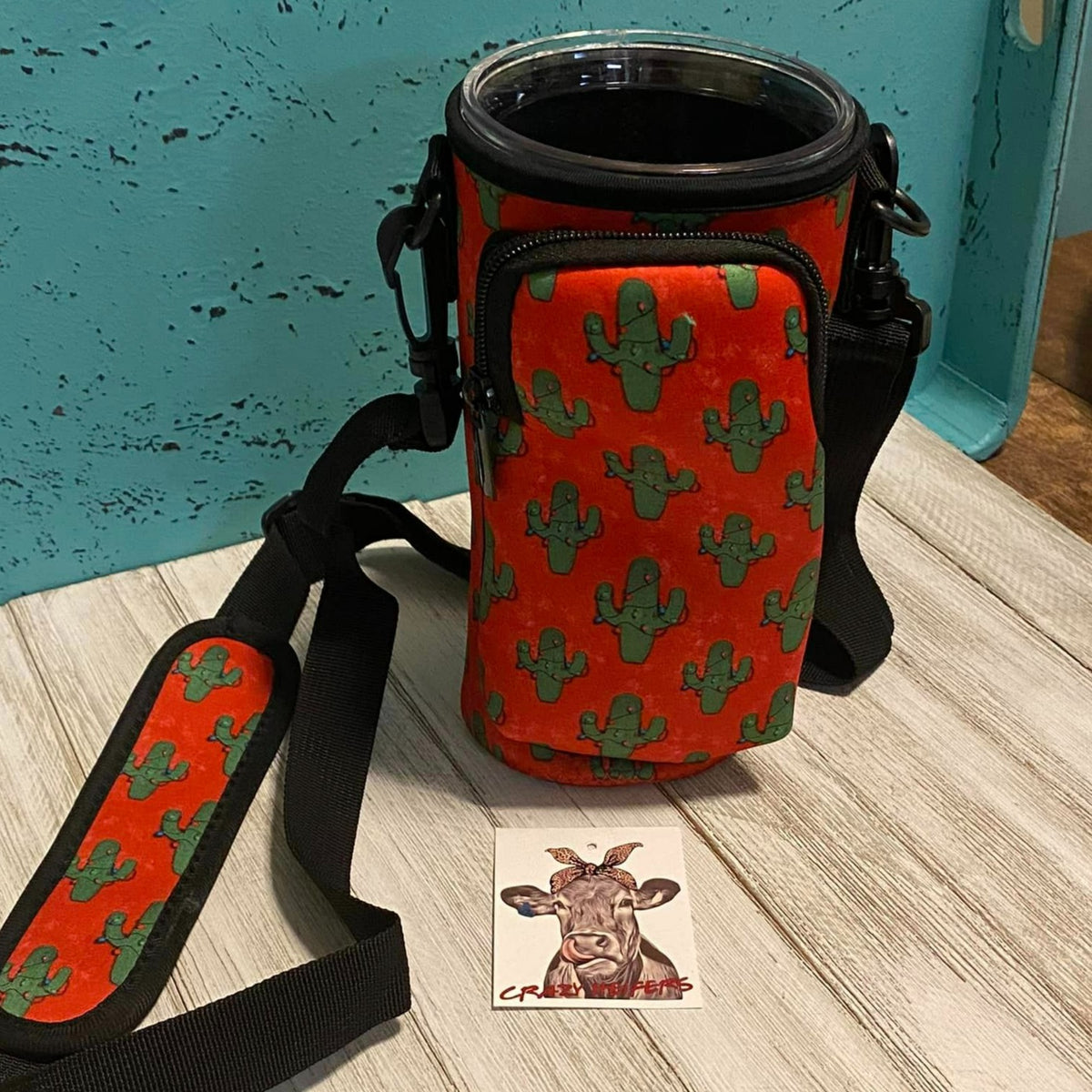 Neoprene Water Bottle Hoder W/Pouch-CHRISTMAS