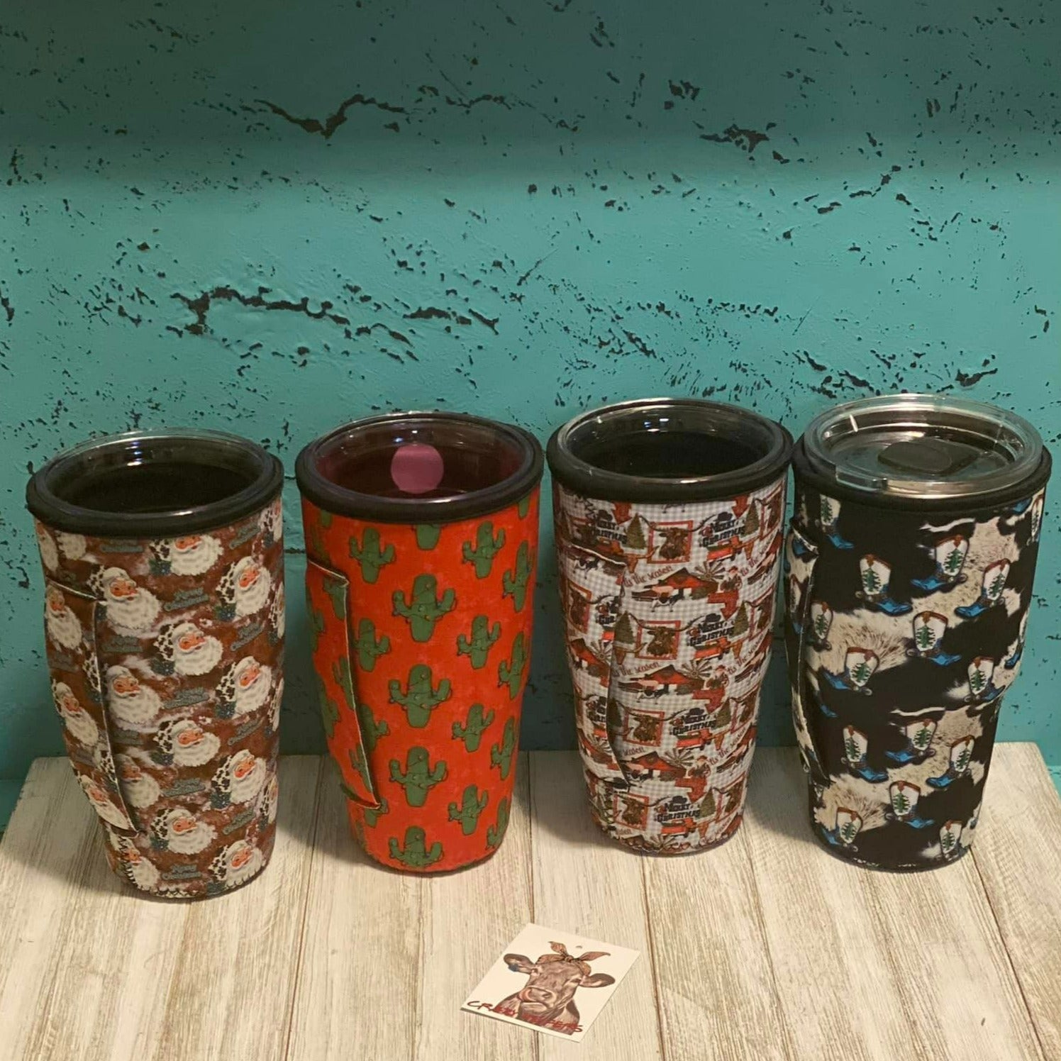 Neoprene 30oz Tumbler Covers W/Handle-CHRISTMAS