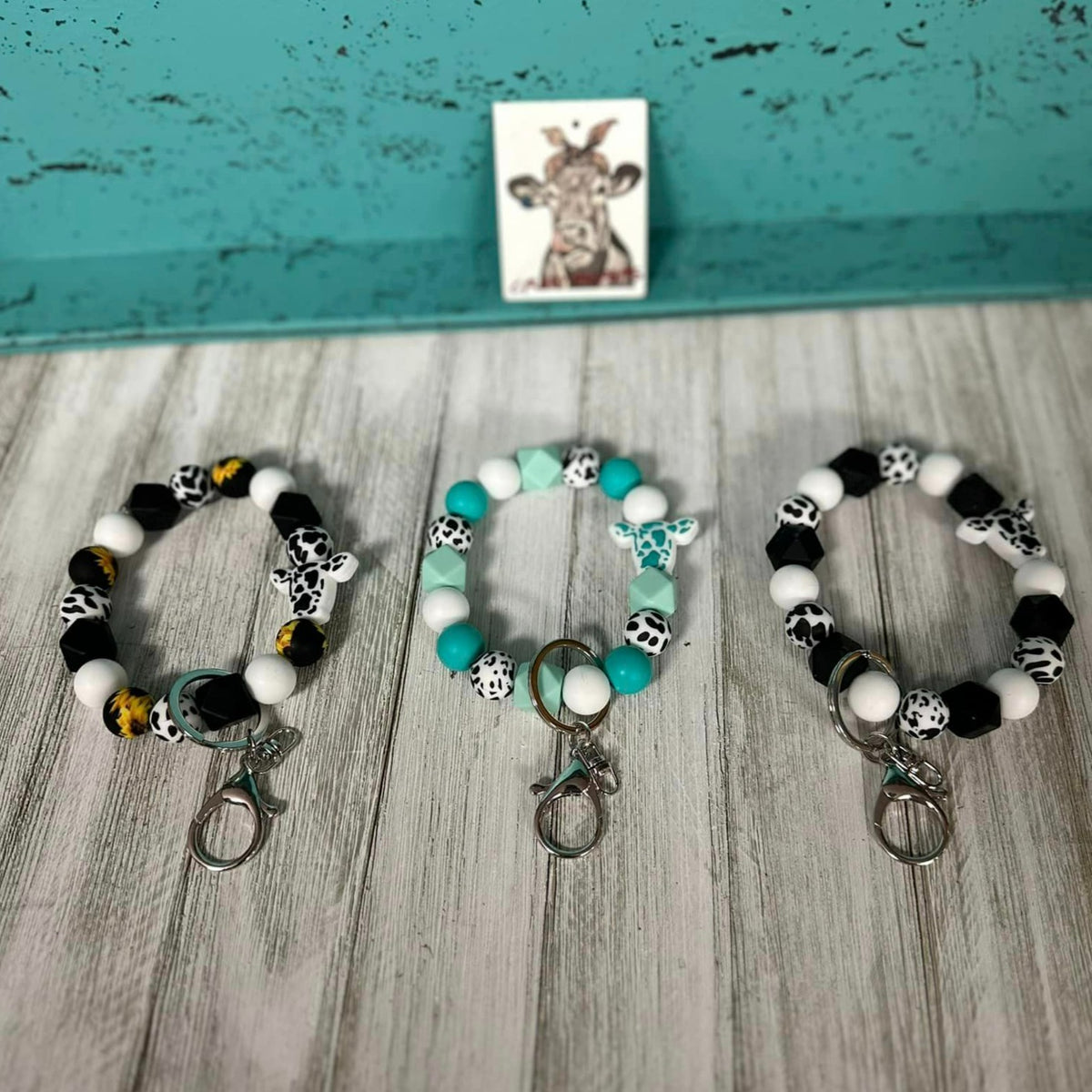 Cow Silicone Bangle Keychain