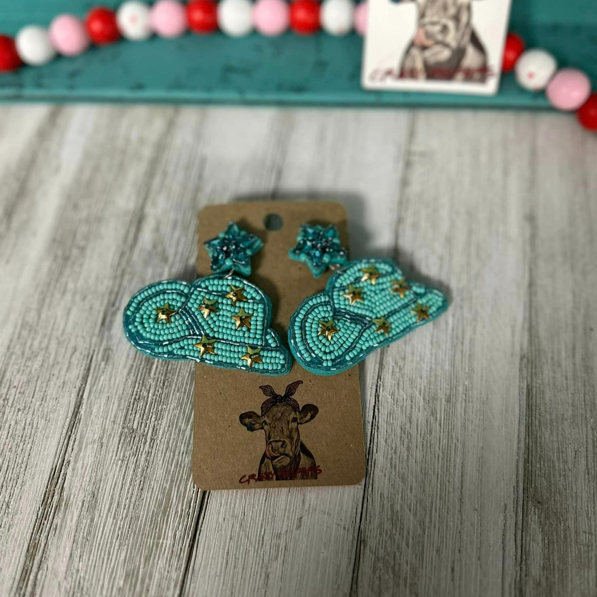 Hat Seed Bead Earrings