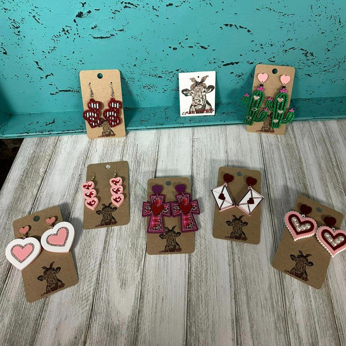 Acrylic Earrings Valentine Designs