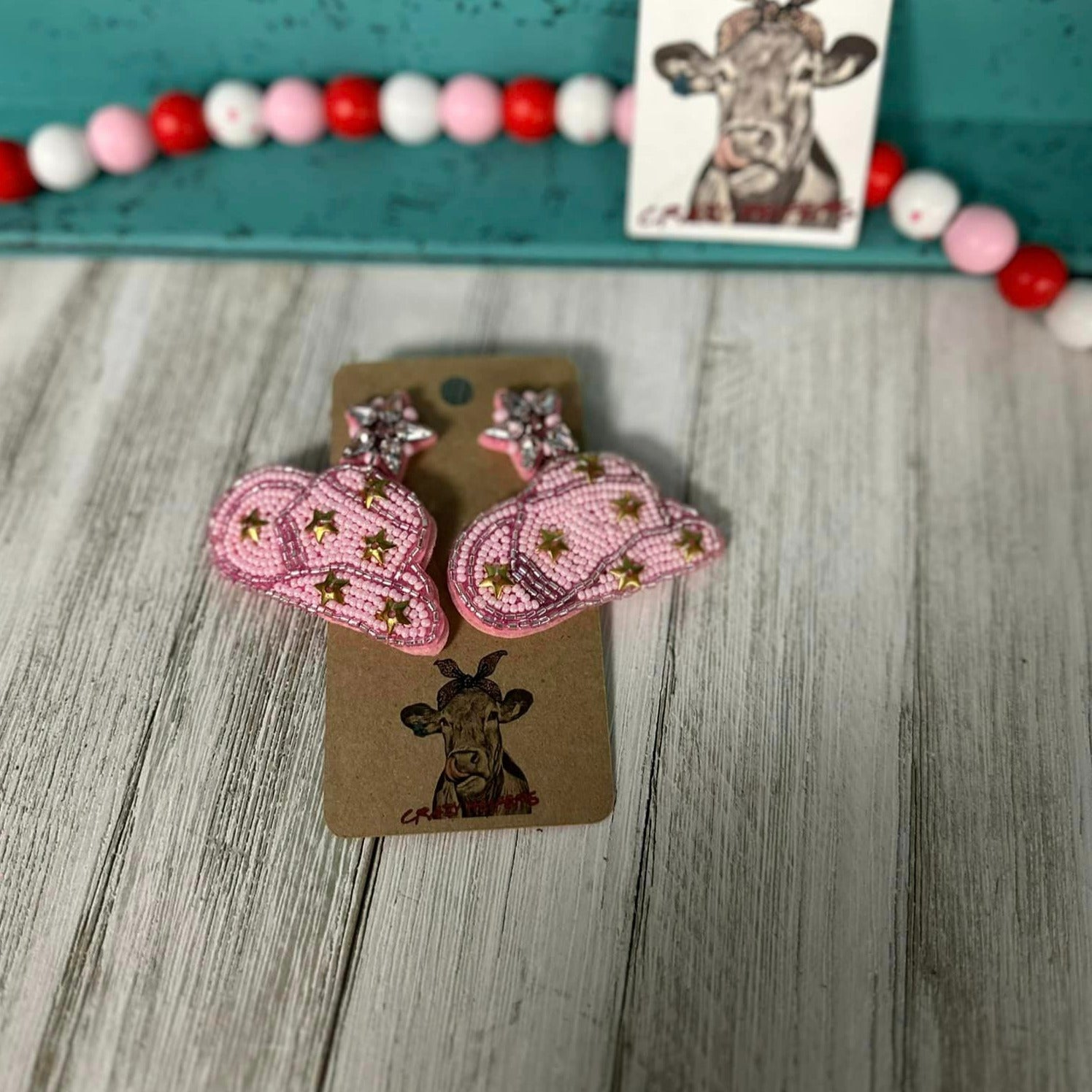 Hat Seed Bead Earrings