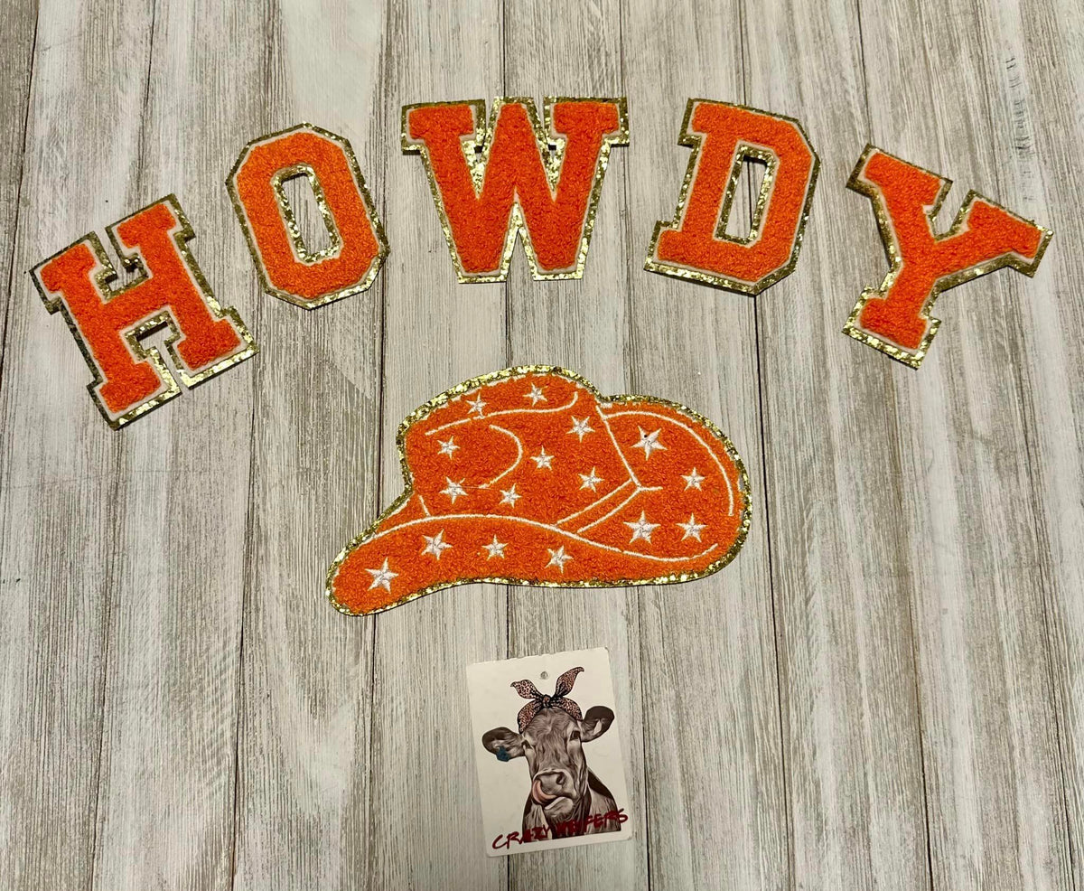 Chenille HOWDY W/ Hat Patch-Iron on