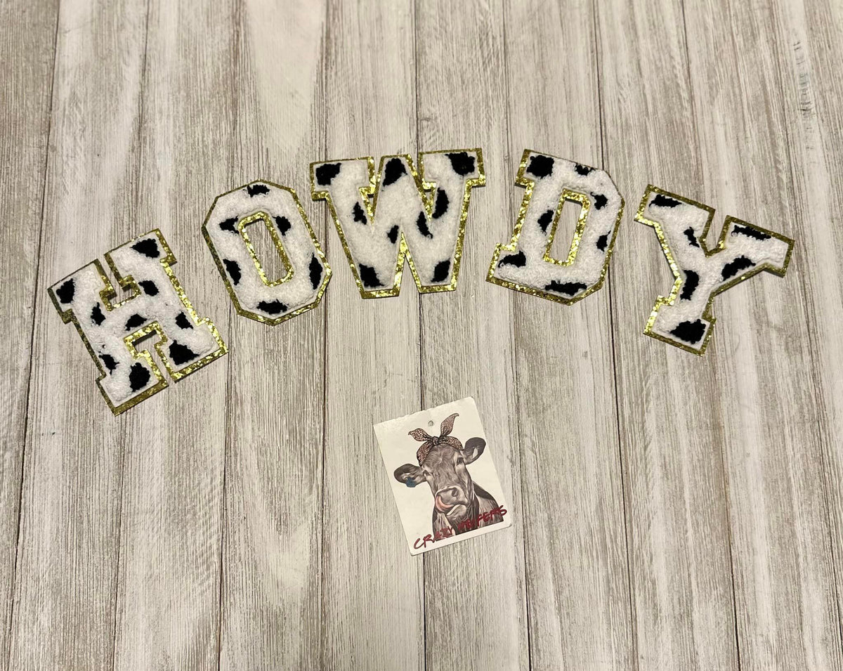 Cow Print Letters-Iron On