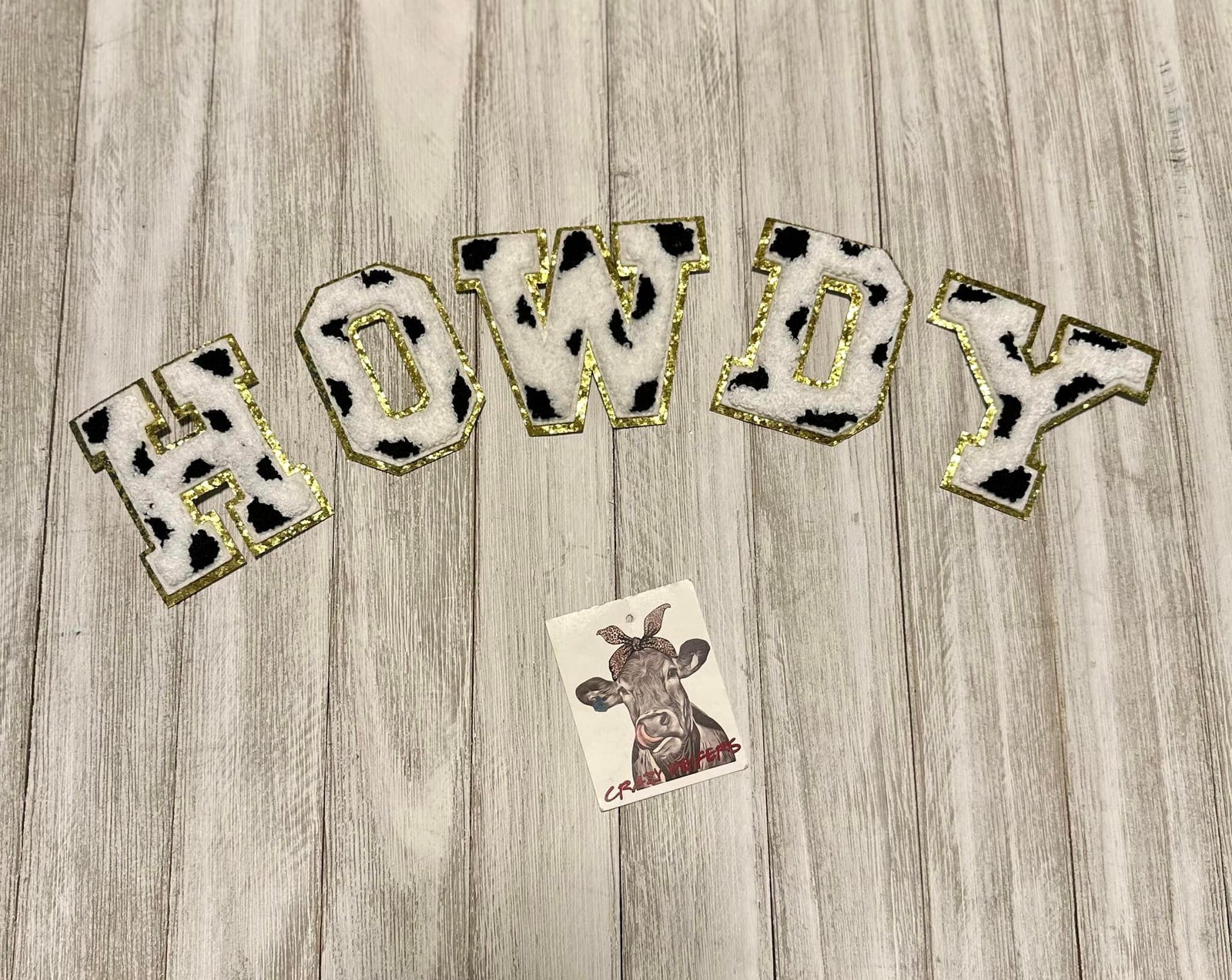 Cow Print Letters-Iron On
