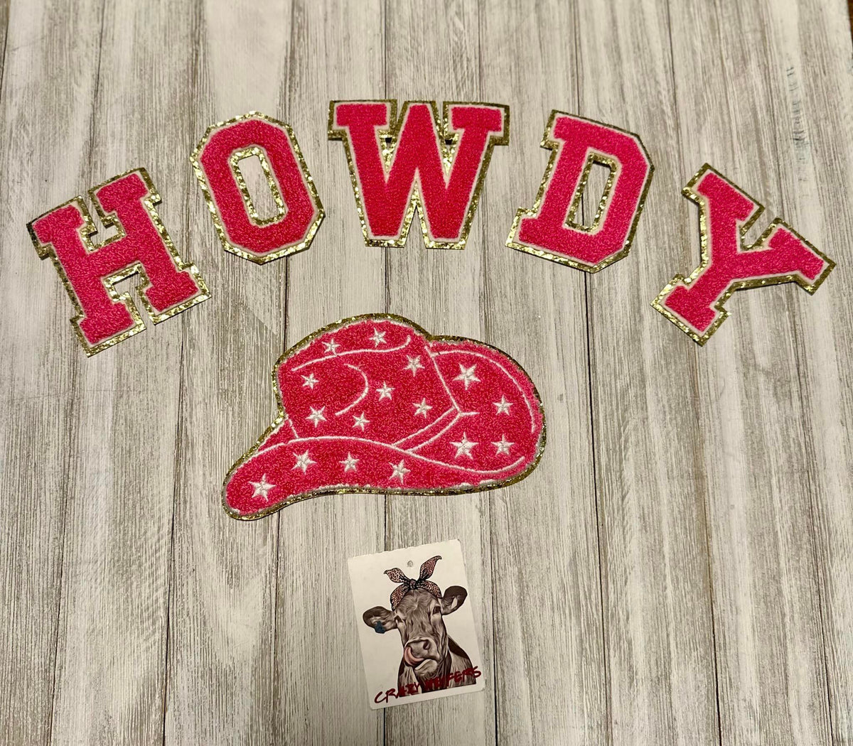Chenille HOWDY W/ Hat Patch-Iron on