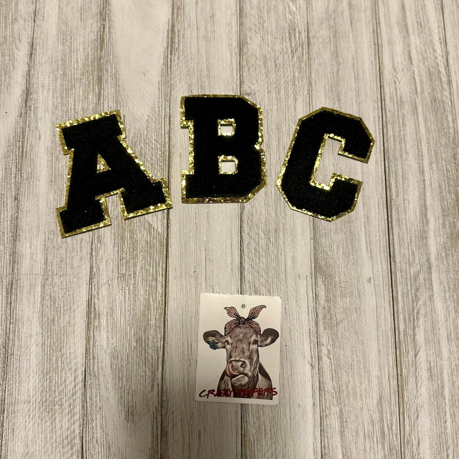 Chenille Letters-Black-Iron On