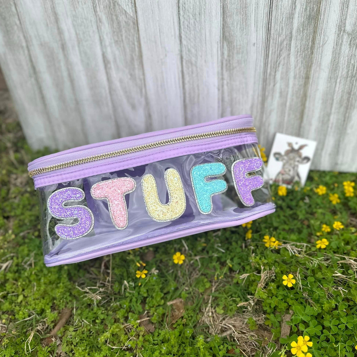 Glitter Bubble Letters-Stick On-Purple
