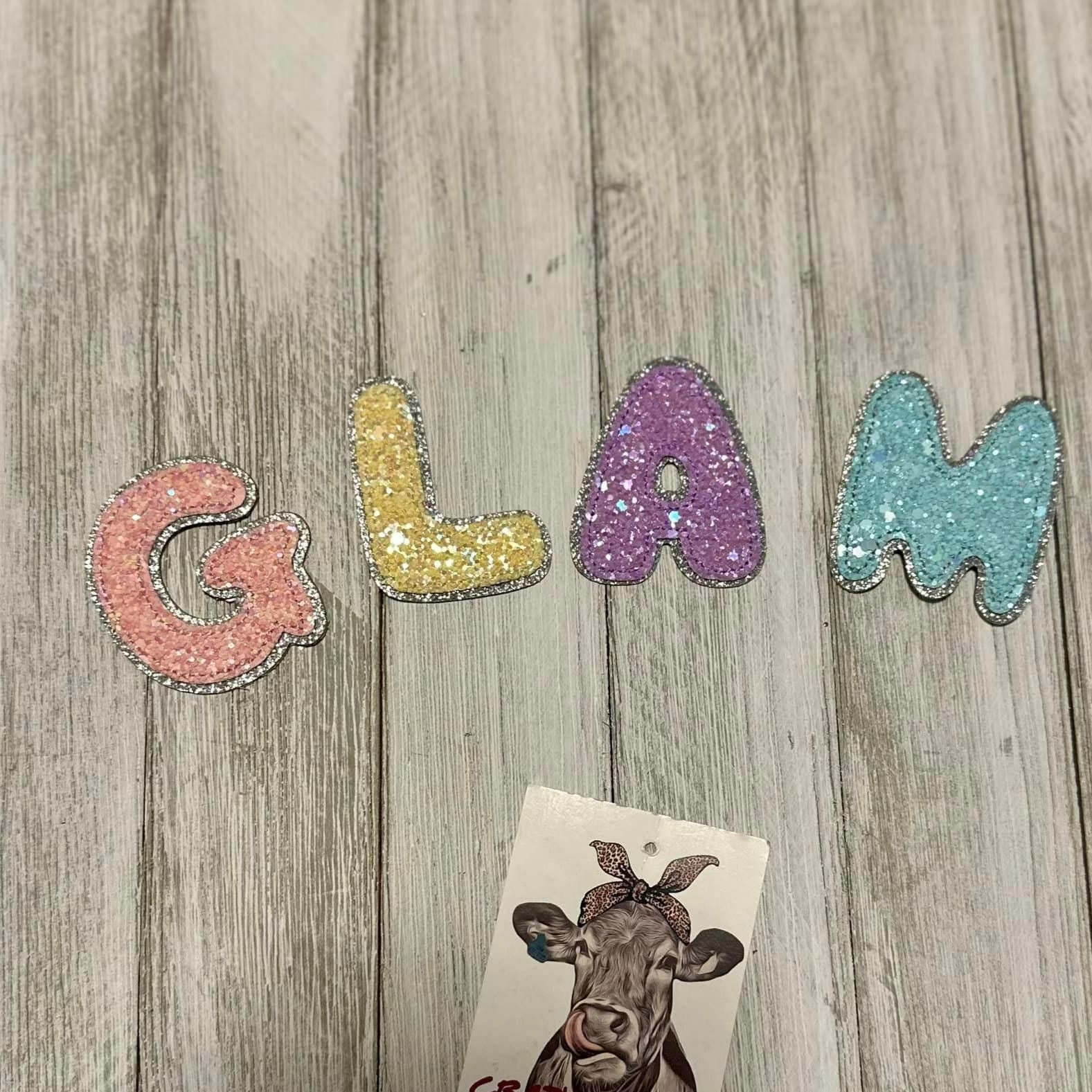 Glitter Bubble "GLAM" and "VACAY" Letter Sets -Stick On